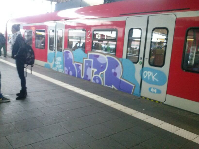 Graffiti Train in Dusseldorf - Photo by SchwarzerKater - Buzr, Train, Panel (2014)