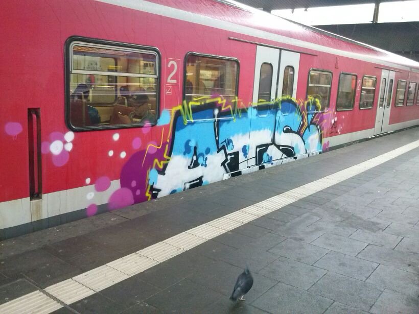 Graffiti Train in Dusseldorf - Photo by SchwarzerKater - Ats, Crew, Train (2014)