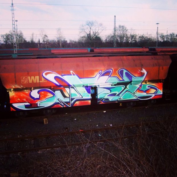 Graffiti Train - Photo by SchwarzerKater - Übel, Train, Panel