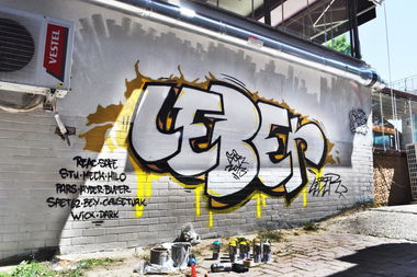 Graffiti Wall in Istanbul - Photo by Screbel - scr, rebel, leber