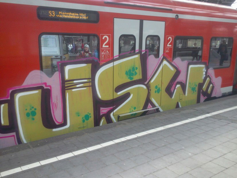 Graffiti Train in Karlsruhe - Photo by Searcher - usw, Karlsruhe (2013)
