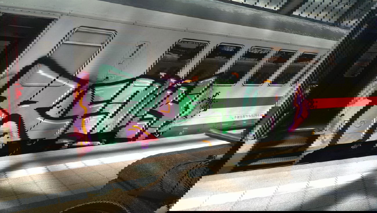 Graffiti Train in Karlsruhe - Photo by Searcher - really, share (2014)