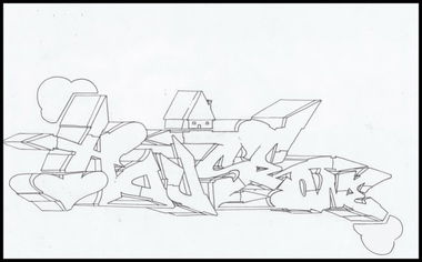 Graffiti Sketch in Zagreb - Photo by Seick1 - house, seick, zagreb