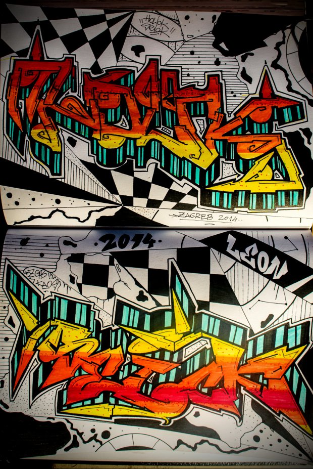 Graffiti Sketch in Zagreb - Photo by Seick1 - Holick, Seick (2014)