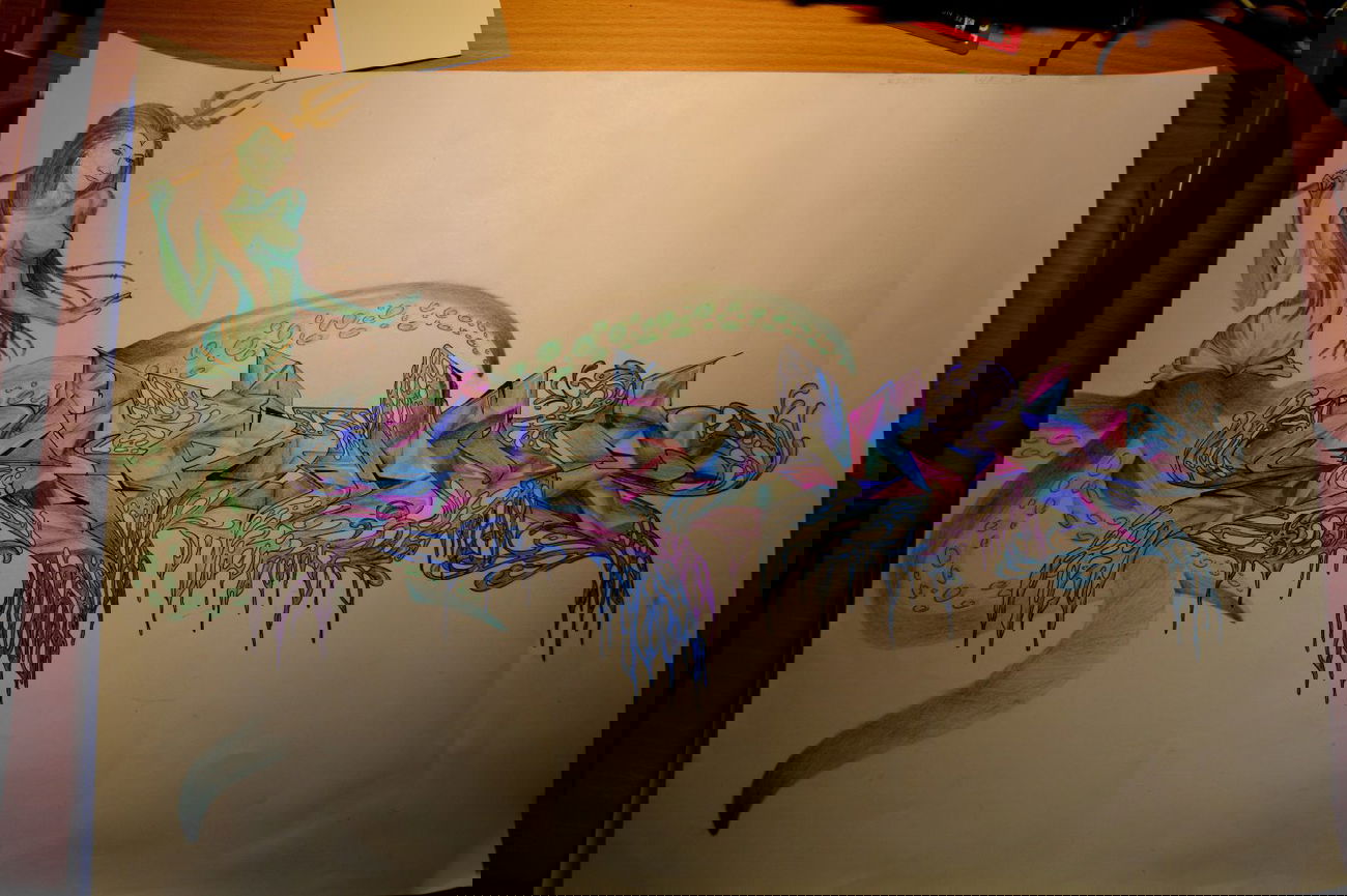 Graffiti Sketch in Vienna - Photo by ServusOne - details, sketch, sea (2014)