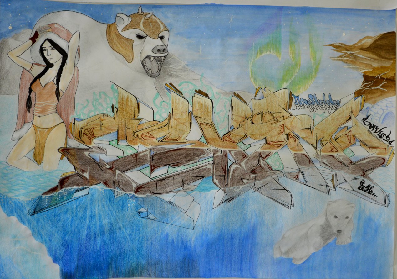 Graffiti Sketch - Photo by ServusOne - eskimo, water, ice