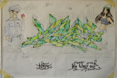 Graffiti Sketch - Photo by ServusOne - green, mazes, walls