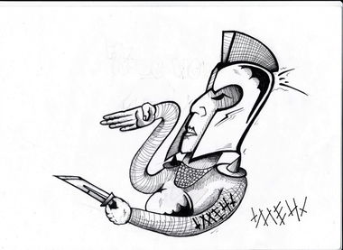 Graffiti Sketch in Komsomol\'s\'k - Photo by Sevenhands