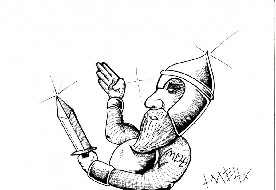 Graffiti Sketch in Komsomol\'s\'k - Photo by Sevenhands