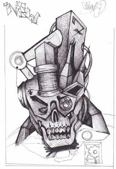 Graffiti Sketch in Komsomol\'s\'k - Photo by Sevenhands