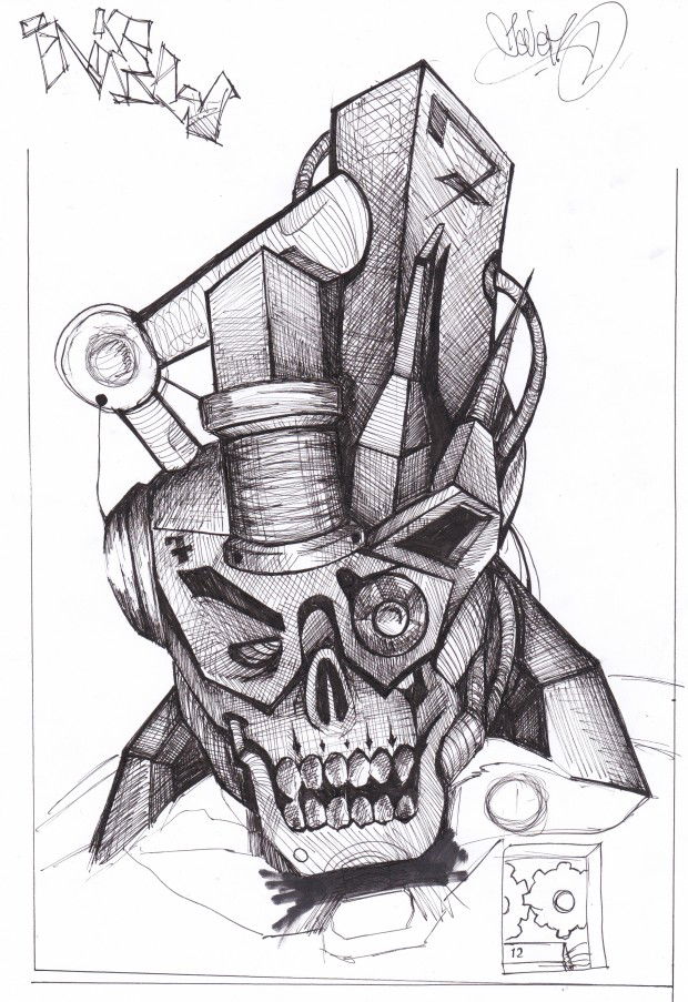 Graffiti Sketch in Komsomol\'s\'k - Photo by Sevenhands