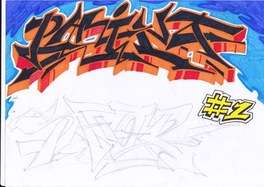 Graffiti Sketch in Komsomol's'k - Photo by Sevenhands - Seven (2013)