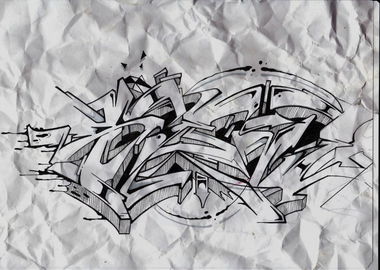 Graffiti Sketch in Komsomol's'k - Photo by Sevenhands