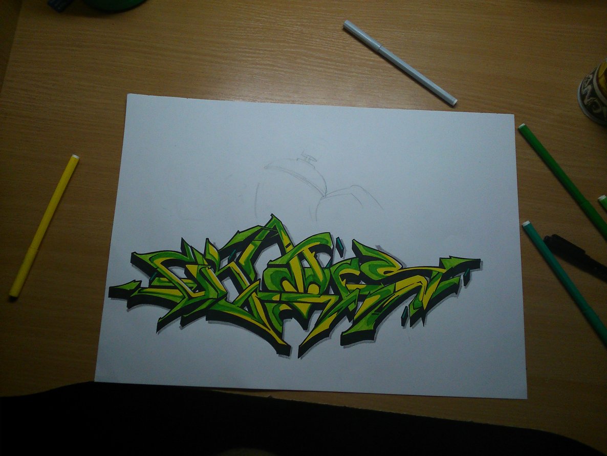 Graffiti Sketch in Komsomol's'k - Photo by Sevenhands - graffs, shop (2014)