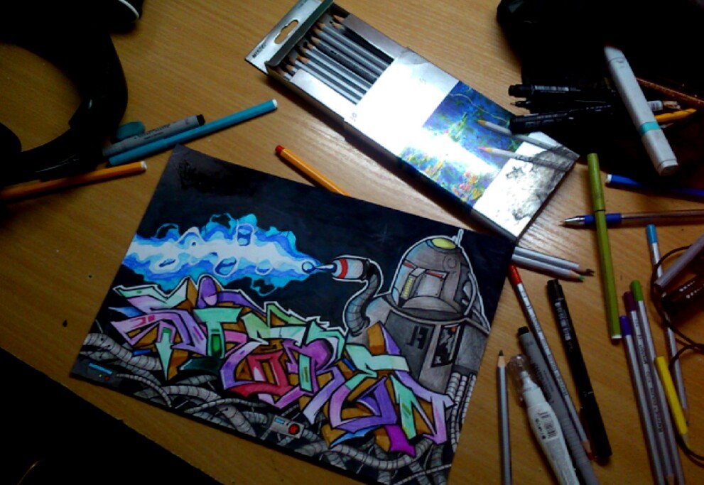 Graffiti Sketch - Photo by Sevenhands - sieben, handz (2014)