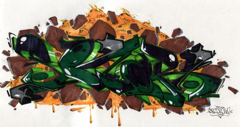 Graffiti Sketch in Vladivostok - Photo by Sezor (2013)