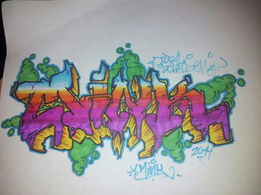 Graffiti Sketch - Photo by ShakSurab - Mink, Sketch, Battle (2014)