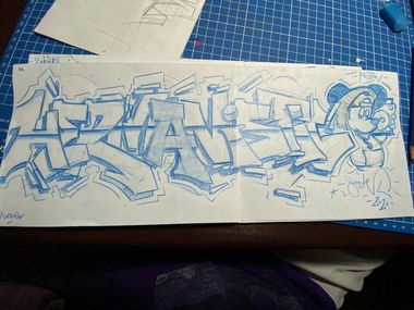 Graffiti Sketch - Photo by Shene - sketches, pencil, mickey