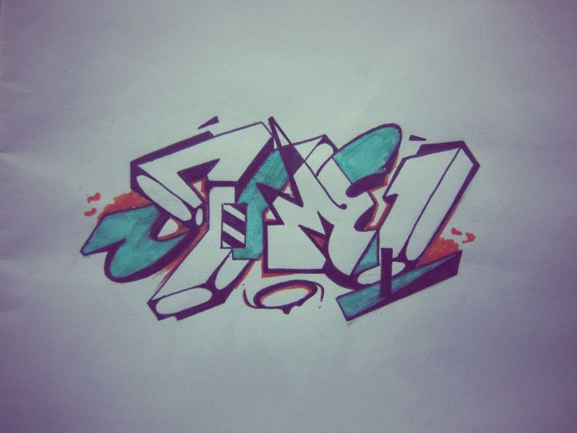 Graffiti Sketch in Gus-Khrustalny - Photo by Shmel - Shmel (2013)