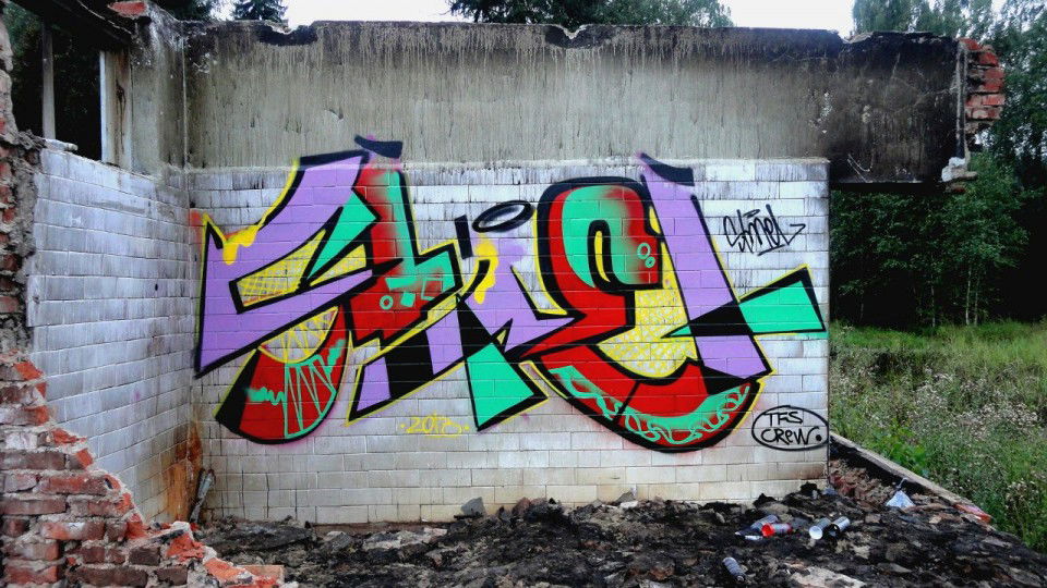 Graffiti Wall in Kolchugino - Photo by Shmel - Shmel, Tfs, crew (2013)