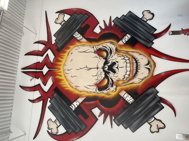 Graffiti Wall in Fort lauderdale - Photo by Shoker - skull, shoker_art1, fire (2022)