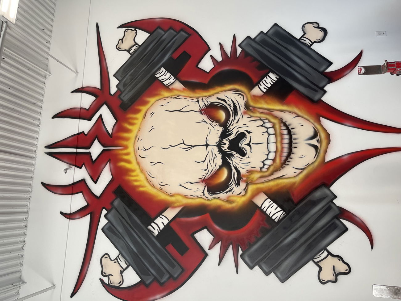 Graffiti Wall in Fort lauderdale - Photo by Shoker - skull, shoker_art1, fire (2022)