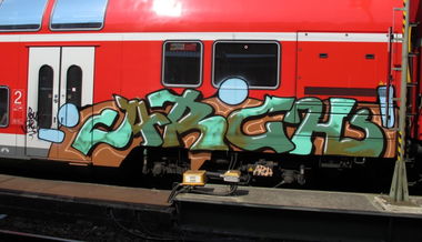 Graffiti Train in Magdeburg - Photo by ShrotterSpotter - argh, arch, magdeburg (2013)