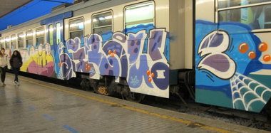 Graffiti Train in Florence - Photo by ShrotterSpotter - Toskana, Firenze, Florenz (2013)