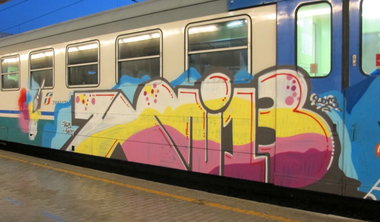 Graffiti Train in Florence - Photo by ShrotterSpotter - brush, firenze, zmi13 (2013)