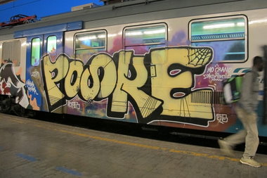Graffiti Train in Florence - Photo by ShrotterSpotter - Poske, Firenze, Florenz (2013)