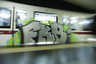 Graffiti Train - Photo by ShrotterSpotter - rome, roma, italy (2016)