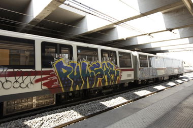 Graffiti Train - Photo by ShrotterSpotter - roma, rome, italy (2016)