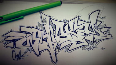 Graffiti Sketch - Photo by Silversurfer - whiskey, beat, ya (2014)