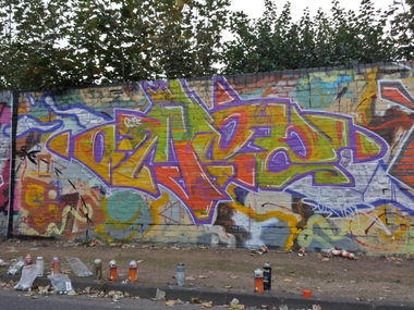 Graffiti Wall in Kreis Wesel - Photo by Silversurfer - OMEZ, LBM, oreo (2014)