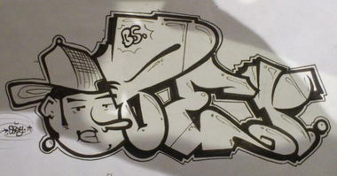 Graffiti Sketch in Chemnitz - Photo by Sir_Shitalot - OBEY, 54, BS