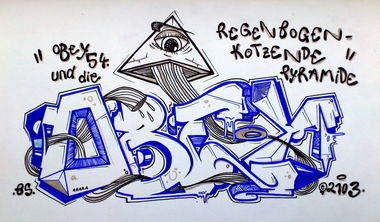 Graffiti Sketch in Chemnitz - Photo by Sir_Shitalot - OBEY, 54, BS