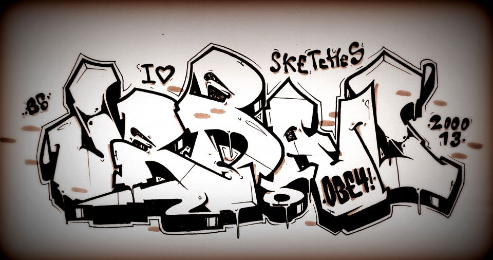 Graffiti Sketch - Photo by Sir_Shitalot - OBEY, 54, Sketch (2013)