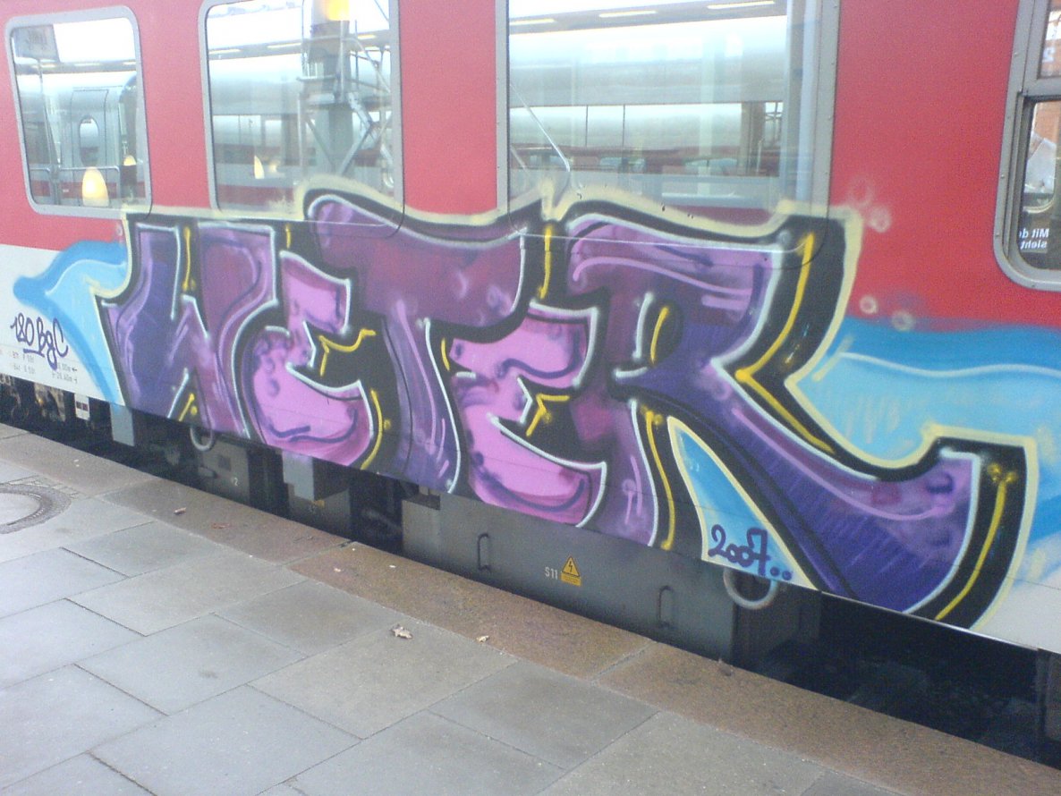 Graffiti Train in Hamburg - Photo by Sirg - wter, 180, bgc (2007)
