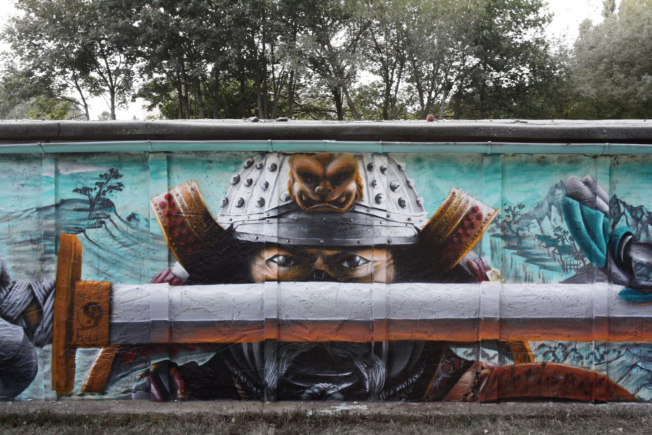 Graffiti Wall in Straussberg deutschland - Photo by Sirius7 - Samurai, Shogun, Sirius7 (2014)