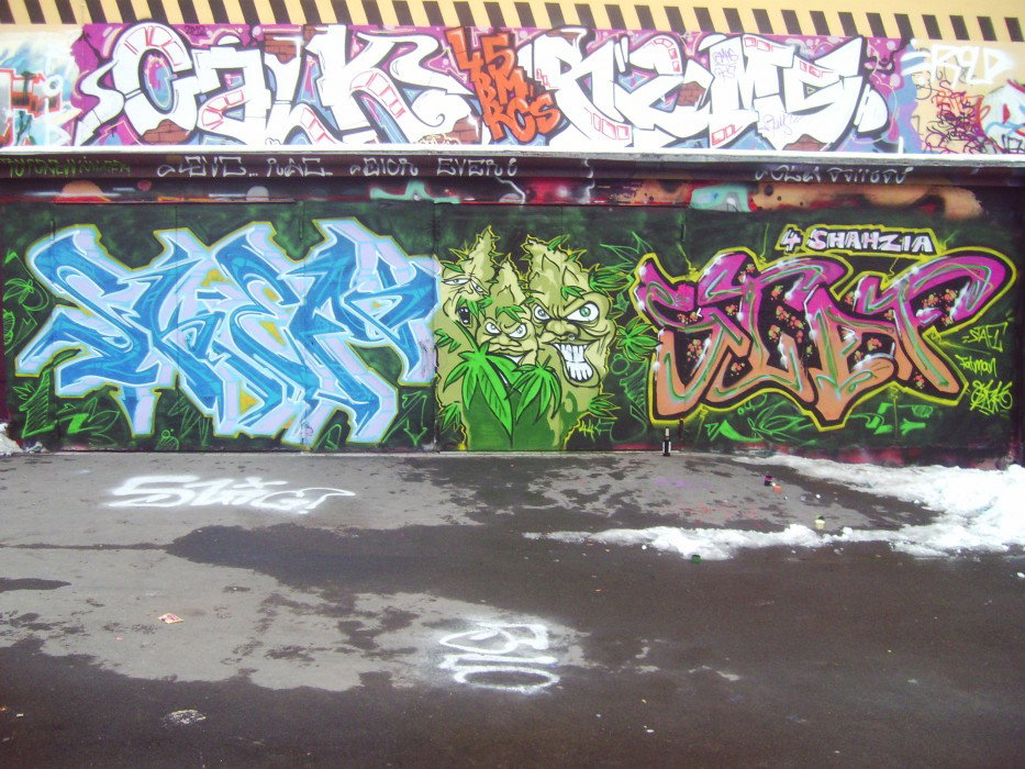 Graffiti Wall in Leipzig - Photo by Skafone - onb, skaf, staf