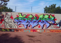 Graffiti Wall in dresden - Photo by Skafone - skaf, onb, 44 (2012)