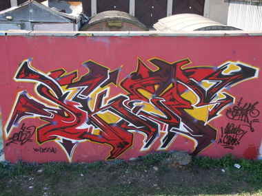 Graffiti Wall in Dessau-Roßlau - Photo by Skafone - skaf, onb (2013)