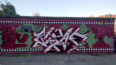 Graffiti Wall in Leipzig - Photo by Skafone - Skaf, fatman44, onb (2017)