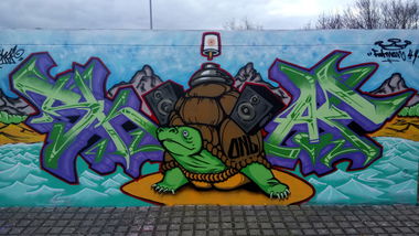 Graffiti in DELITZSCH  - Photo by Skafone - Skaf, fatman44, onb (2017)