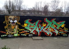 Graffiti Wall in Leipzig - Photo by Skafone - Skaf, fatman44, onb (2017)