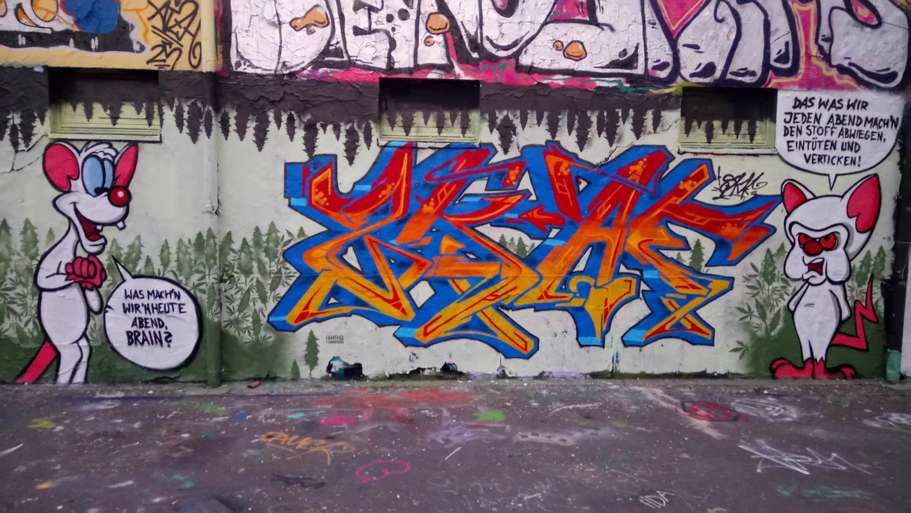 Graffiti Wall in Leipzig - Photo by Skafone - Skaf, fatman44, onb (2017)