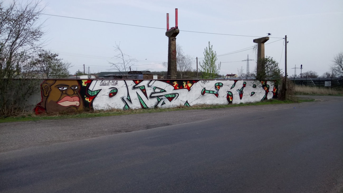 Graffiti Wall in Bitterfeld - Photo by Skafone - Fatman44, Skaf, spit (2017)