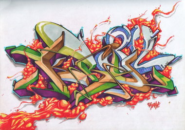 Graffiti Sketch in Ukraine - Photo by Skare - Skare, Kry82, exchange
