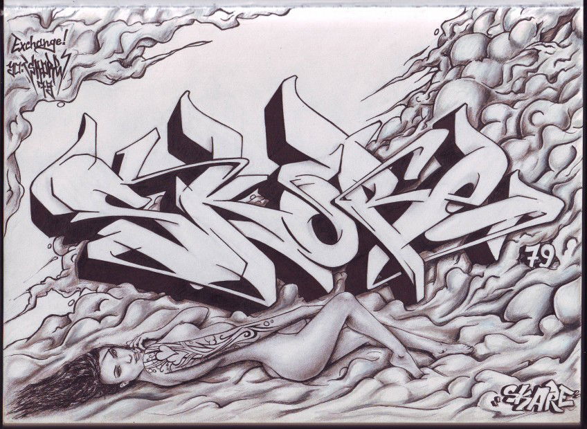 Graffiti Sketch in Ukraine - Photo by Skare - Skare, Skore79, exhange (2012)