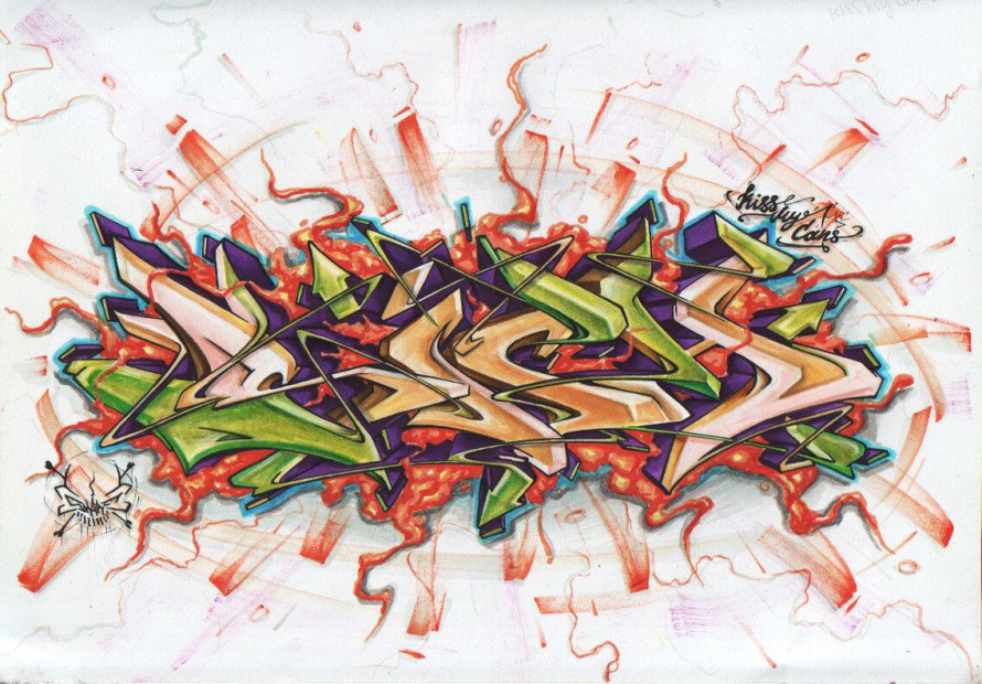 Graffiti Sketch in Ukraine - Photo by Skare - Sich, Skare, battle (2013)
